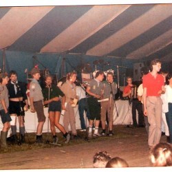 ISF 001 (vlnr Filip, Bruno, Stefaan, Johan, Joelle, Dirk, Serge) - Scouts en Gidsen Zaventem 